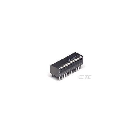 Te Connectivity Piano Dip Switch, 1 Switches, Spst, Latched, 0.025A, 24Vdc, 8 Pcb Hole Cnt, Solder Terminal,  1571998-5